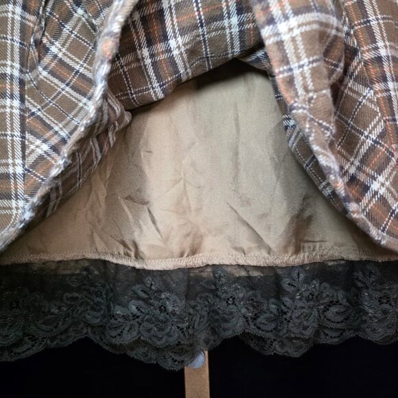 Goelia Plaid Pleated Lace Mini Skirt S - Picture 7 of 11